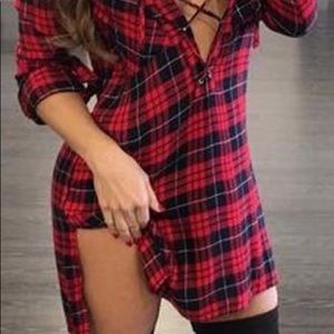 Plaid T-shirt dress